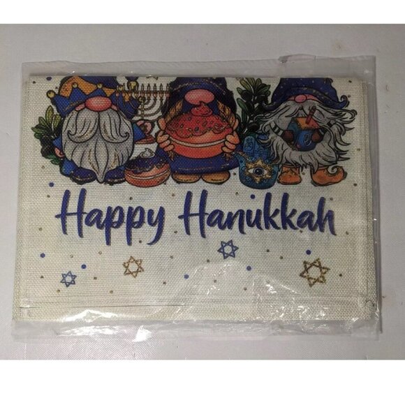 Other - NEW- Happy Hanukkah Holidays Gnome Star of David Table Runner - 13" x 72" inches